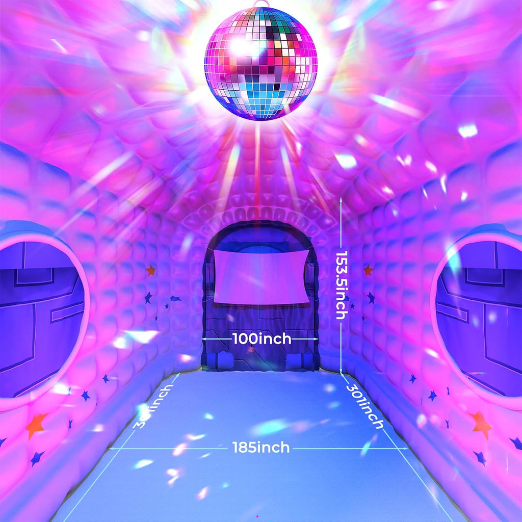 MWE Large Inflatable Nightclub 26x16x14Ft with Blower,Inflatable Party Tent Disco Cube, Air Cube House for Event Birthday Wedding Party,Quick Inflation and Storage Shelter (White, 26x16x14FT)