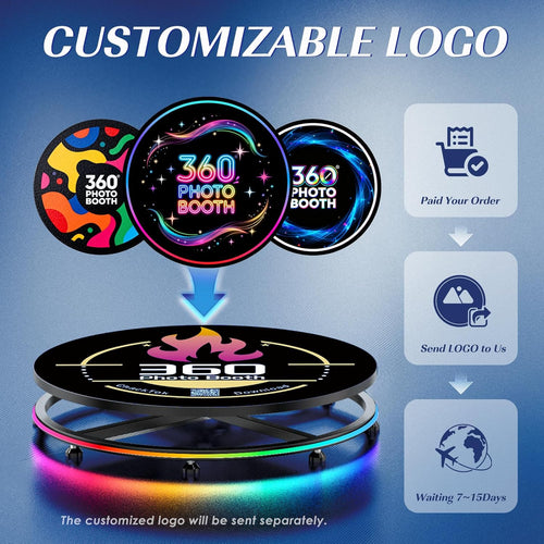 MWE 360 Photo Booth Machine for Parties with Flight Case,RGB Strip Light,Software APP Remote Automatic 360 Spin Camera Video Booth for 3-5 People (31.5''+Flight Case)